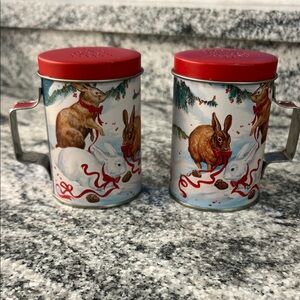 Festive Rabbit Salt and Pepper Shakers